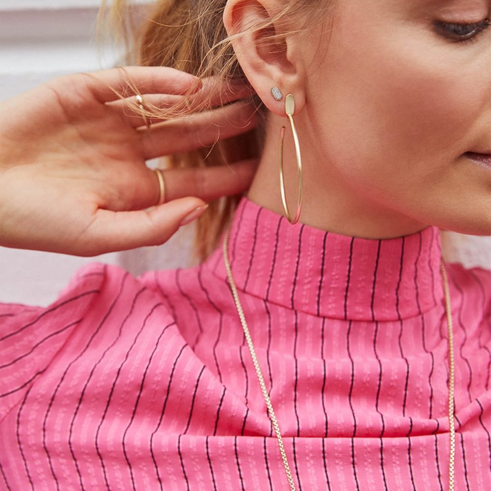 Kendra Scott Pepper Hoop Earrings In Bright Silver